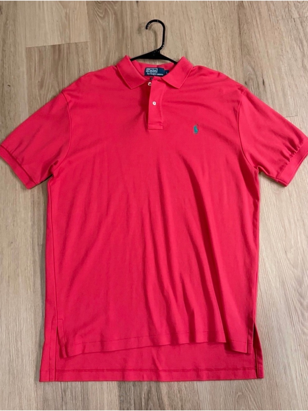 Polo by Ralph Lauren Men’s Bright Red Short-Sleeve Polo w Green Pony size Large